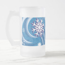風の中の雪の結晶 - フロストグラスビールジョッキ