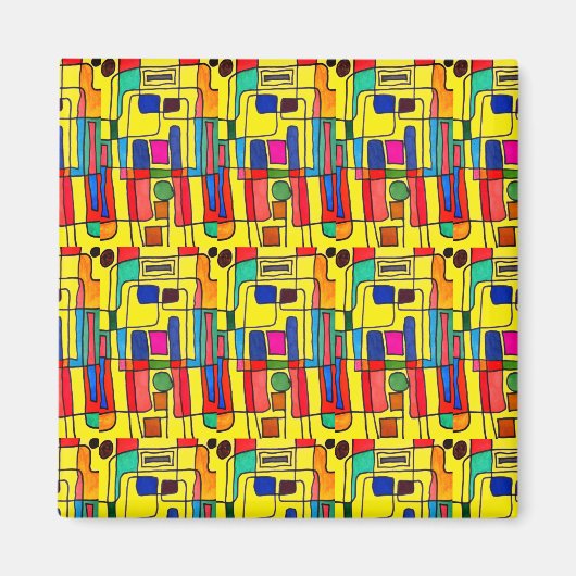 『風の中吹で』抽象芸術食洗機磁石 マグネット (正面)