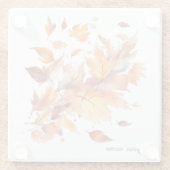 風の中吹の紅葉、カスタマイズ可能 ガラスコースター (裏面)