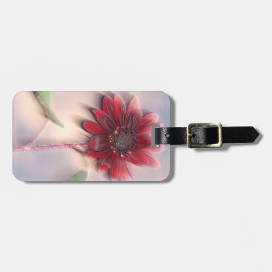 風の中吹の雑種ひまわり ラゲッジタグ (正面横)