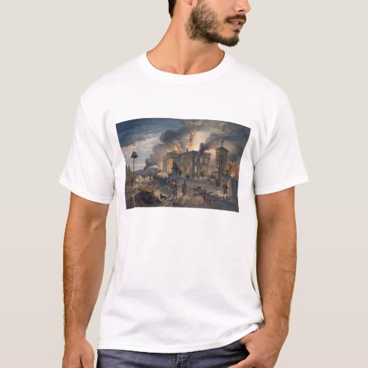 風の公共図書館そして寺院、プレートからの Tシャツ (正面)