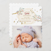風の写真の誕生の発表の愛 案内状 (正面/裏面)