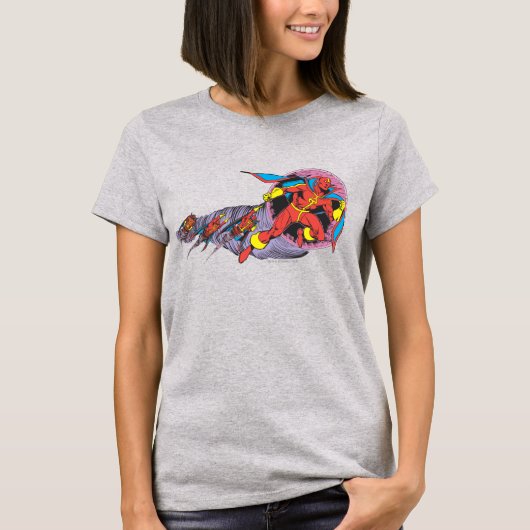 風の動きの赤い竜巻 Tシャツ (正面)