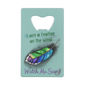 風の吹き付け クレジットカード栓抜き (正面)