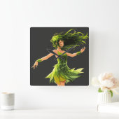 風の囁き スクエア壁時計 (ホーム)