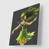 風の囁き スクエア壁時計 (傾斜)