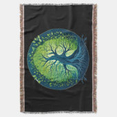 風の囁き：木の本質 スローブランケット (正面縦)