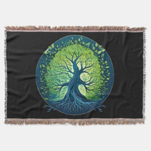 風の囁き：木の本質 スローブランケット (正面)