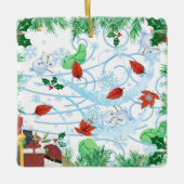 風の強いクリスマス セラミックオーナメント (正面)