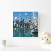 風の強いセーリングウォールクロック スクエア壁時計 (ホーム)