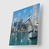 風の強いセーリングウォールクロック スクエア壁時計 (傾斜)