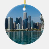 風の強いセーリング セラミックオーナメント (正面)