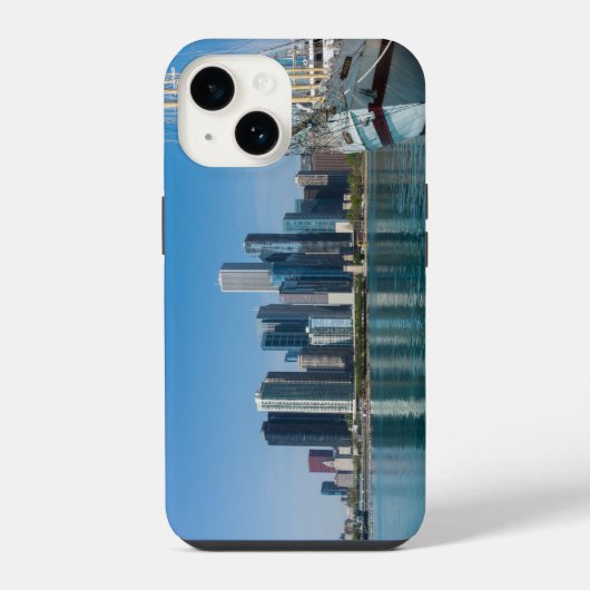 風の強いセーリング iPhoneケース (裏面)