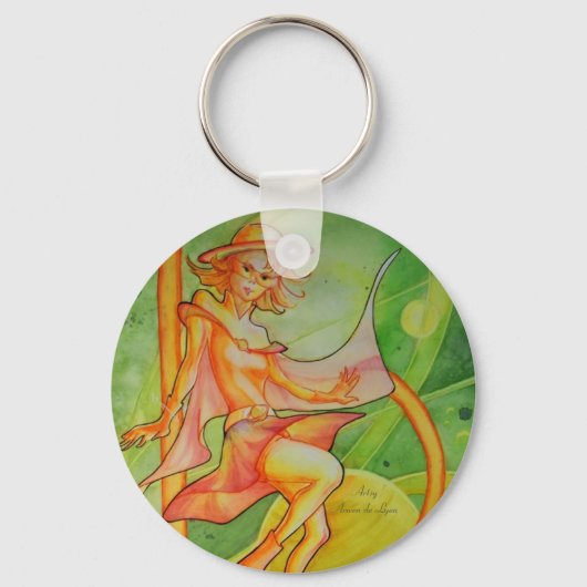 風の強い土星 キーホルダー (正面)