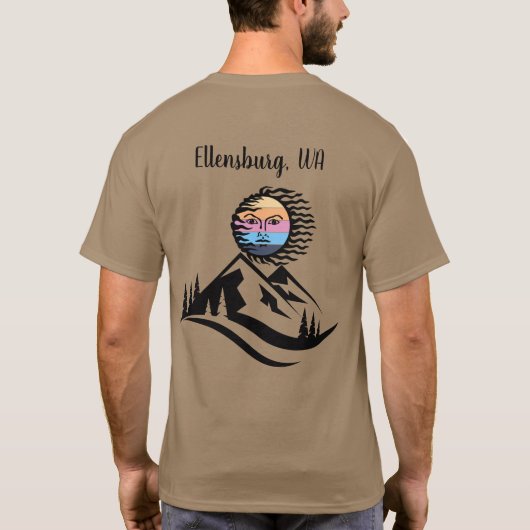 風の強い夕べサンザマウンテンズTシャツ Tシャツ (裏面)