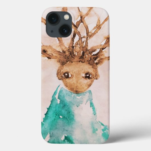 風の強い天気かわいいベビーケースメイトiPhoneケース Case-Mate iPhoneケース (裏面)