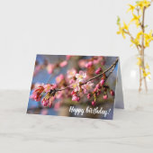 風の強い日に咲く桜の花の自然な絵画 カード (黄色い花)