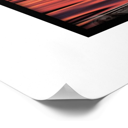 風の強い日に日没のお金の木 ポスター (角)