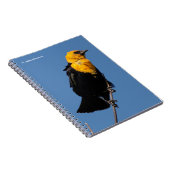 風の強い日に美しい黄色い頭のブラックバード ノートブック (右側)