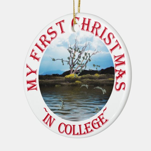 風の強い日に金の木 セラミックオーナメント (左)