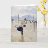 風の強い日 |ジーン・ベラウド カード (黄色い花)