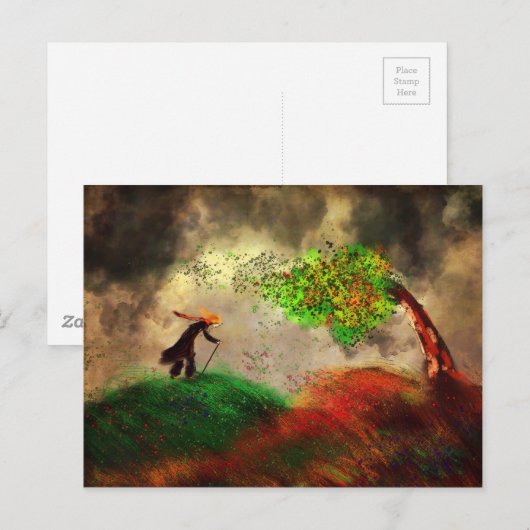 風の強い日 ポストカード (正面/裏面)