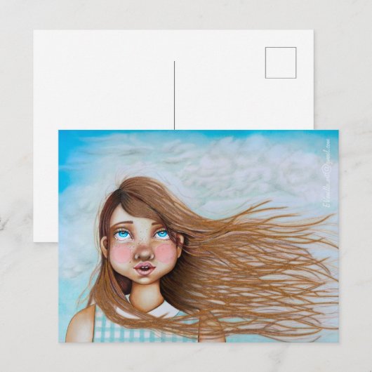 風の強い景色_ ポストカード (正面/裏面)