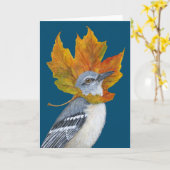 風の強い秋デイカード カード (黄色い花)