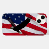 風の日アメリカ国旗と鷲 Case-Mate iPhoneケース (裏面 (横))