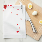 風の木で吹くバレンタインの愛ハート キッチンタオル (四つ折り)