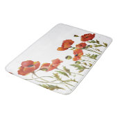 風の水色になびく赤いケシ バスマット (アングル)