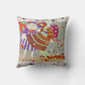 風の紅葉/美しい幾何学的な渦巻き クッション (裏面)