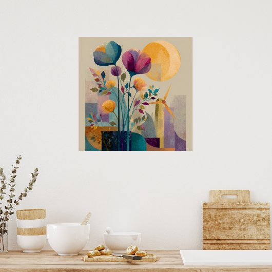 風の花びら- Solarpunk Poster ポスター (キッチン)