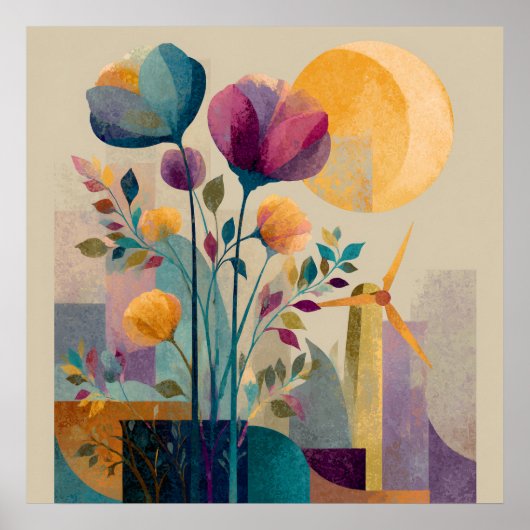 風の花びら- Solarpunk Poster ポスター (正面)