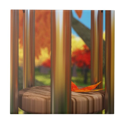 風の装飾タイルの後 タイル (正面)