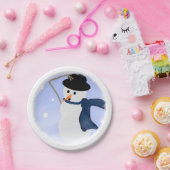 風の雪だるま ペーパープレート (パーティー)