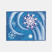 風の雪 –  フリースブランケット (正面(横))