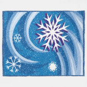 風の雪 –  フリースブランケット (正面(横))