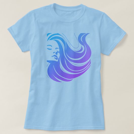 風のTシャツの髪 Tシャツ (デザイン正面)