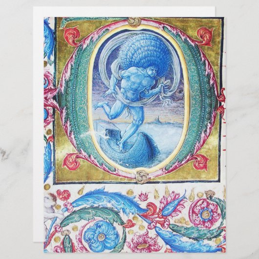 風アンティークフローラミニチュア・モノグラムの寓意書 (正面/裏面)