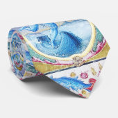 風アンティークフローラミニチュア・モノグラムの寓意書 ネクタイ (ロール)