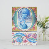 風アンティークフローラミニチュア・モノグラムの寓意書 便箋 (スタンド正面)