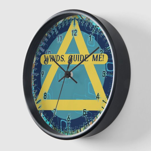 風ガイドの空気記号 壁時計 (傾斜)