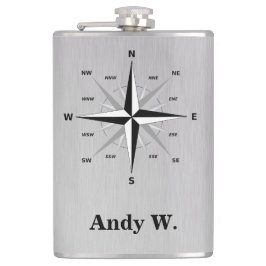 風コンパスとブラシ付きアルミニウムのバラ フラスク