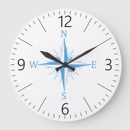風コンパス ラージ壁時計 (正面)