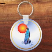 風サーフ – 円 キーホルダー (正面)