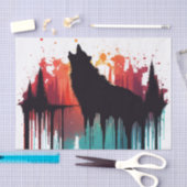 風ハウリングオオカミの切り離しの滴下色 薄葉紙 (クラフト)