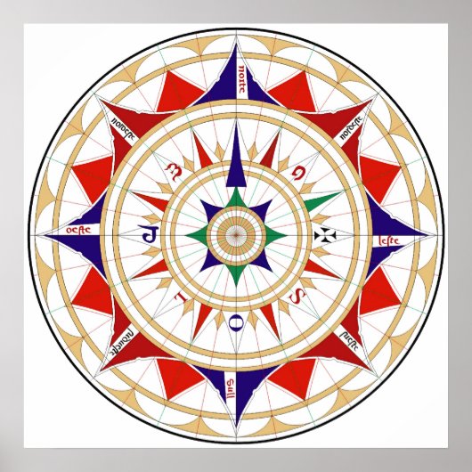 風バラコンパスバラバイジョルジュ・デ・アギアル1492 ポスター (正面)