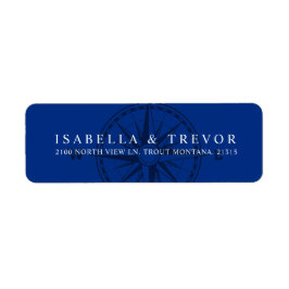 風バラコンパス航海のブルー差出人住所 ラベル