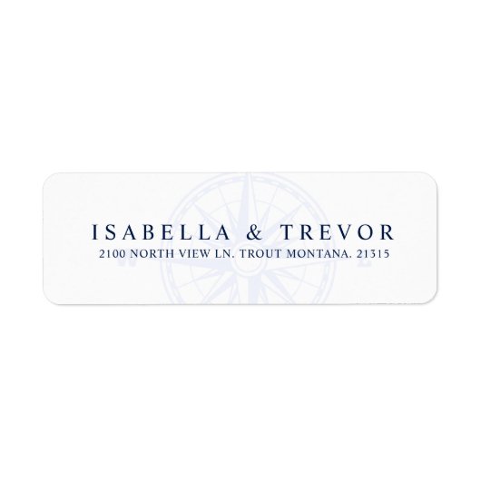 風バラコンパス航海の |差出人住所 ラベル (正面)